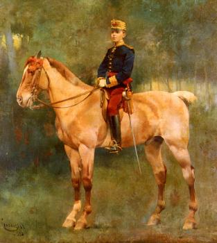 何塞 庫薩尅 庫薩尅斯 A Portrait Of Alfonso III On Horseback 何塞 庫薩尅 庫薩尅斯 A Portrait Of Alfonso III On Horseback